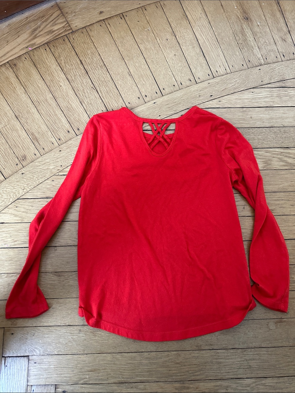 Red Long-Sleeve girls Top